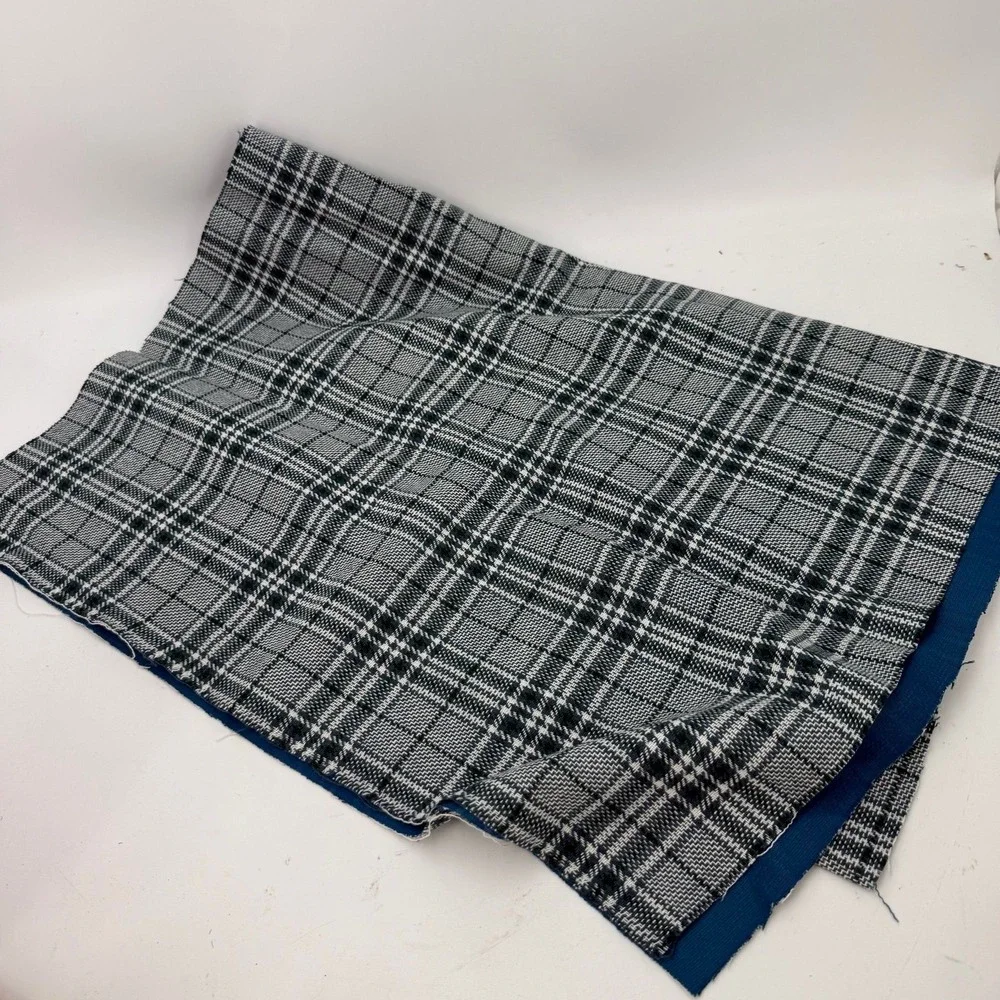 Green and White Plaid Fabric